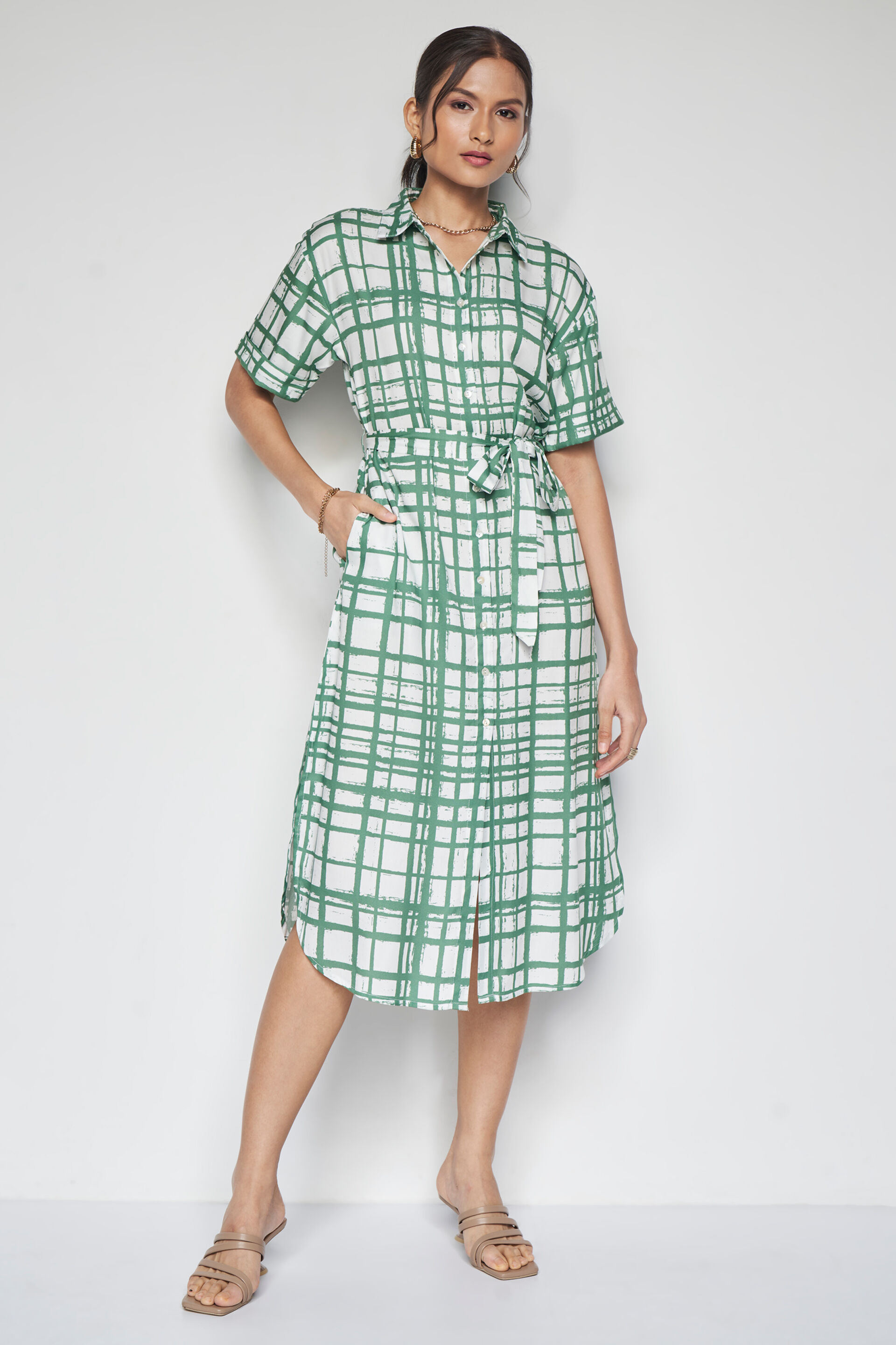 Eden Midi Dress, White, image 1